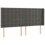 Cama box spring con colchón terciopelo gris oscuro 180x200 cm