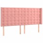 Cama box spring con colchón terciopelo rosa 180x200 cm