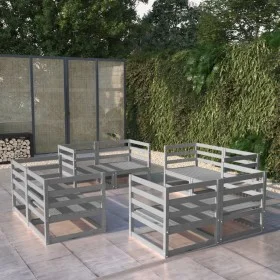 Gartenmöbel 8 Stück grau massivem Kiefernholz von vidaXL, Gartensets - Ref: Foro24-3075286, Preis: 385,13 €, Rabatt: %
