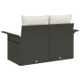 Sofá de Jardín de 2 Plazas con Cojines Negra de Poliratán von , Outdoor-Sofas - Ref: Foro24-42006692, Preis: 175,90 €, Rabatt: %