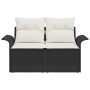Sofá de Jardín de 2 Plazas con Cojines Negra de Poliratán von , Outdoor-Sofas - Ref: Foro24-42006692, Preis: 175,90 €, Rabatt: %