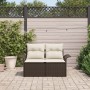 Sofá de jardín de 2 plazas con cojines marrón de polirratán von , Outdoor-Sofas - Ref: Foro24-42006693, Preis: 177,82 €, Raba...