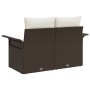 Sofá de jardín de 2 plazas con cojines marrón de polirratán von , Outdoor-Sofas - Ref: Foro24-42006693, Preis: 177,82 €, Raba...