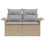 Sofá de jardín de 2 plazas con cojines en color beige de poliratán von , Outdoor-Sofas - Ref: Foro24-42006695, Preis: 182,65 ...