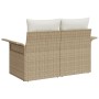 Sofá de jardín de 2 plazas con cojines Beige de Poliratán von , Outdoor-Sofas - Ref: Foro24-42006696, Preis: 182,65 €, Rabatt: %