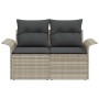 Sofá de jardín de 2 plazas con cojines gris claro de poliratán by , Outdoor sofas - Ref: Foro24-42006697, Price: 182,65 €, Di...