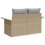 Sofá de Jardín de 2 Plazas con Almacenamiento y Cojines Beige Ratán de Poliéster by , Outdoor sofas - Ref: Foro24-42006705, P...