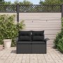 Sofá de Jardín para Dos con Almacenaje y Cojines Negro de Poliratán von , Outdoor-Sofas - Ref: Foro24-42006711, Preis: 185,12...