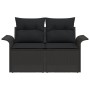 Sofá de Jardín para Dos con Almacenaje y Cojines Negro de Poliratán von , Outdoor-Sofas - Ref: Foro24-42006711, Preis: 185,12...