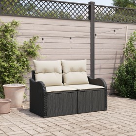 Sofá de Jardín de 2 Plazas con Cojines Negra de Poliratán von , Outdoor-Sofas - Ref: Foro24-42006712, Preis: 174,76 €, Rabatt: %