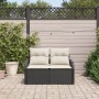 Sofá de Jardín de 2 Plazas con Cojines Negra de Poliratán von , Outdoor-Sofas - Ref: Foro24-42006712, Preis: 174,76 €, Rabatt: %