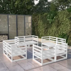 8-piece garden lounge set white solid pine wood by vidaXL, Garden sets - Ref: Foro24-3075285, Price: 504,11 €, Discount: %