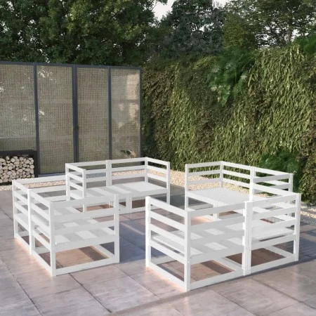 8-teiliges Garten-Lounge-Set aus weißem massivem Kiefernholz von vidaXL, Gartensets - Ref: Foro24-3075285, Preis: 504,05 €, R...