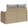 Sofá de jardín de 2 plazas con cojines beige de poliratán by , Outdoor sofas - Ref: Foro24-42006715, Price: 181,12 €, Discoun...