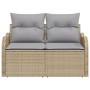 Sofá de jardín de 2 plazas con cojines beige de poliratán by , Outdoor sofas - Ref: Foro24-42006715, Price: 181,12 €, Discoun...