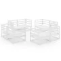 8-teiliges Garten-Lounge-Set aus weißem massivem Kiefernholz von vidaXL, Gartensets - Ref: Foro24-3075285, Preis: 504,05 €, R...
