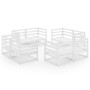 8-teiliges Garten-Lounge-Set aus weißem massivem Kiefernholz von vidaXL, Gartensets - Ref: Foro24-3075285, Preis: 510,32 €, R...