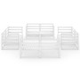 8-teiliges Garten-Lounge-Set aus weißem massivem Kiefernholz von vidaXL, Gartensets - Ref: Foro24-3075285, Preis: 510,32 €, R...