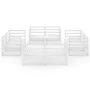 Set de salón de jardín de 8 piezas blanco madera maciza de pino de vidaXL, Conjuntos de jardín - Ref: Foro24-3075285, Precio:...