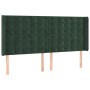 Cama box spring con colchón terciopelo verde oscuro 200x200 cm