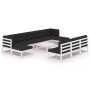 11-piece garden furniture set with white pine wood cushions by vidaXL, Garden sets - Ref: Foro24-3077150, Price: 974,39 €, Di...