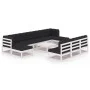 11-piece garden furniture set with white pine wood cushions by vidaXL, Garden sets - Ref: Foro24-3077150, Price: 959,25 €, Di...