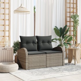 Sofá de Jardín de 2 Plazas con Cojines Gris Poliratán by , Outdoor sofas - Ref: Foro24-42006734, Price: 179,93 €, Discount: %