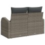Sofá de Jardín de 2 Plazas con Cojines Gris Poliratán by , Outdoor sofas - Ref: Foro24-42006734, Price: 179,93 €, Discount: %