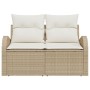 Sofá de Jardín de 2 Plazas con Cojines de Poliratán Beige by , Outdoor sofas - Ref: Foro24-42006736, Price: 178,46 €, Discoun...