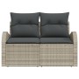 Sofá de Jardín de 2 Plazas con Cojines Gris Claro de Ratán von , Outdoor-Sofas - Ref: Foro24-42006737, Preis: 181,05 €, Rabat...