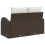 Sofá de jardín de 2 plazas con almacenamiento y cojines marrón poliratán by , Outdoor sofas - Ref: Foro24-42006743, Price: 19...