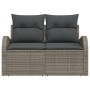 Sofá de Jardín de 2 Plazas con Almacenamiento y Cojines de Poliratán Gris von , Outdoor-Sofas - Ref: Foro24-42006744, Preis: ...