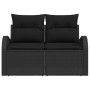 Sofá de Jardín de 2 Plazas con Almacenamiento y Cojines Negro de Polirratán by , Outdoor sofas - Ref: Foro24-42006751, Price:...