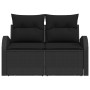 Sofá de Jardín de 2 Plazas con Almacenamiento y Cojines Negro de Polirratán by , Outdoor sofas - Ref: Foro24-42006751, Price:...