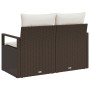 Sofá de jardín de 2 plazas con cojines de ratán marrón by , Outdoor sofas - Ref: Foro24-42006753, Price: 172,58 €, Discount: %