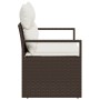 Sofá de jardín de 2 plazas con cojines de ratán marrón by , Outdoor sofas - Ref: Foro24-42006753, Price: 172,58 €, Discount: %
