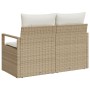 Sofá de jardín de 2 plazas con cojines beige de ratán von , Outdoor-Sofas - Ref: Foro24-42006756, Preis: 173,66 €, Rabatt: %