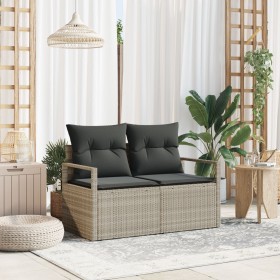 Sofá de jardín de 2 plazas con cojines gris de ratán sintético by , Outdoor sofas - Ref: Foro24-42006757, Price: 173,66 €, Di...