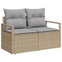 Sofá de jardín de 2 plazas con almacenamiento y cojines color beige de ratán sintético von , Outdoor-Sofas - Ref: Foro24-4200...