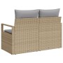 Sofá de jardín de 2 plazas con almacenamiento y cojines color beige de ratán sintético von , Outdoor-Sofas - Ref: Foro24-4200...