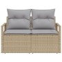 Sofá de jardín de 2 plazas con almacenamiento y cojines color beige de ratán sintético von , Outdoor-Sofas - Ref: Foro24-4200...