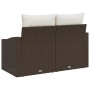 Sofá de jardín de 2 plazas con cojines marrón de poliratán by , Outdoor sofas - Ref: Foro24-42006773, Price: 173,50 €, Discou...