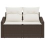 Sofá de jardín de 2 plazas con cojines marrón de poliratán by , Outdoor sofas - Ref: Foro24-42006773, Price: 173,50 €, Discou...