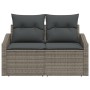 Sofá de jardín de 2 plazas con cojines de en ratán gris von , Outdoor-Sofas - Ref: Foro24-42006774, Preis: 171,84 €, Rabatt: %