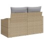 Sofá de jardín para 2 personas con cojines beige de poliratán by , Outdoor sofas - Ref: Foro24-42006775, Price: 174,58 €, Dis...