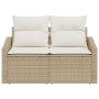 Sofá de jardín de 2 plazas con cojines Beige de ratán sintético von , Outdoor-Sofas - Ref: Foro24-42006776, Preis: 176,55 €, ...