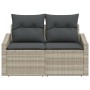 Sofá de Jardín de 2 Plazas con Cojines en Gris de Ratán by , Outdoor sofas - Ref: Foro24-42006777, Price: 174,58 €, Discount: %