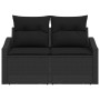 Sofá de Jardín de 2 Plazas con Cojines Negro de Poliratán by , Outdoor sofas - Ref: Foro24-42006781, Price: 169,90 €, Discoun...