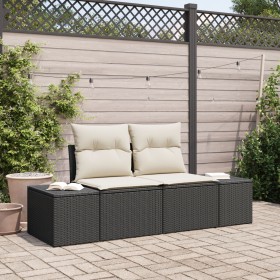 Sofá de jardín de 2 plazas con cojines negro ratán polietileno by , Outdoor sofas - Ref: Foro24-42006792, Price: 192,70 €, Di...