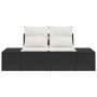 Sofá de jardín de 2 plazas con cojines negro ratán polietileno von , Outdoor-Sofas - Ref: Foro24-42006792, Preis: 192,70 €, R...